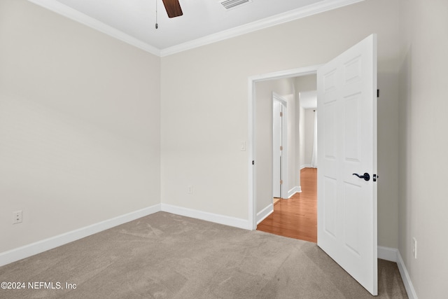 272 Hammocks Landing Dr, Ponte Vedra, FL 32081 - spare room with a ceiling fan, carpet flooring, crown molding, and baseboards