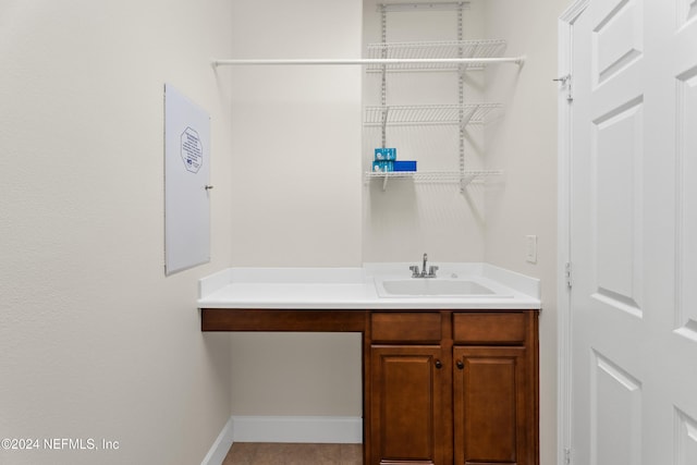 bathroom featuring vanity and tile patterned floors