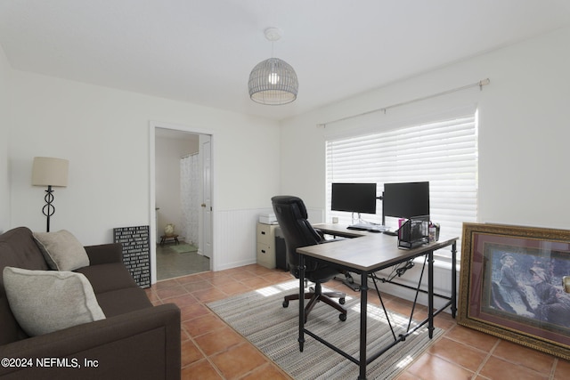 view of tiled office