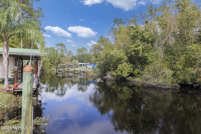 water view featuring a boat dock