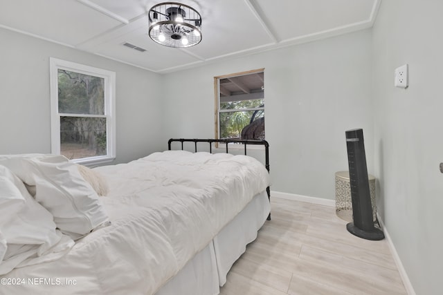 bedroom featuring light hardwood / wood-style floors