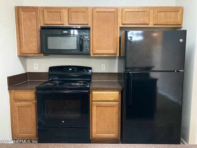 kitchen featuring black appliances