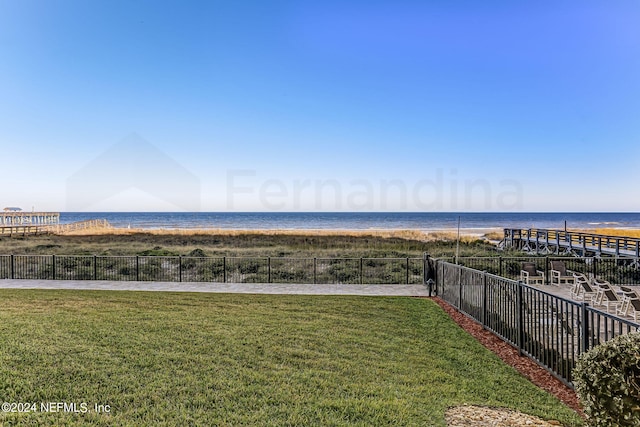 3350 S Fletcher Ave Unit J1, Fernandina Beach, FL 32034 - view of water feature featuring a beach view and fence
