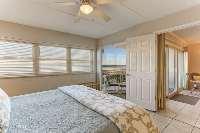 3350 S Fletcher Ave Unit J1, Fernandina Beach, FL 32034 - bedroom with a ceiling fan and light tile patterned floors
