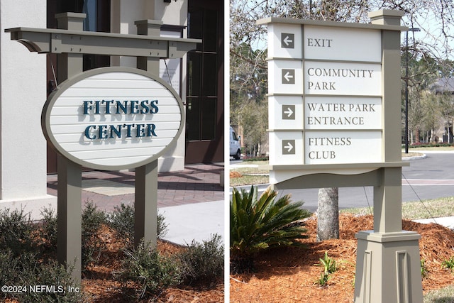 view of community sign