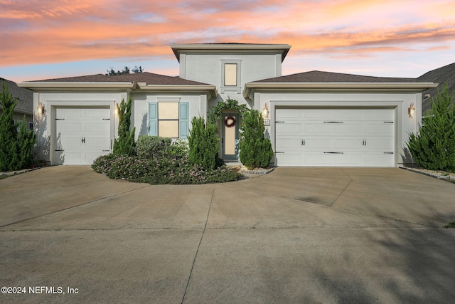 view of front of house with a garage