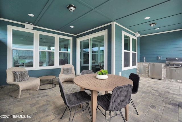 view of patio / terrace with an outdoor kitchen and grilling area