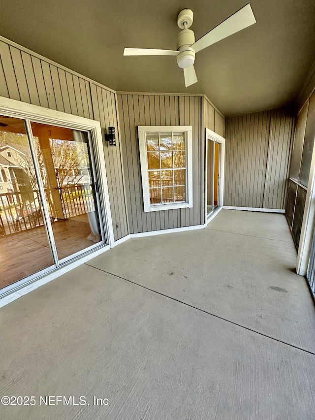 view of patio with a ceiling fan