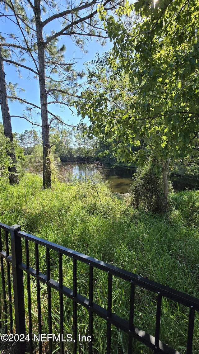 view of yard with a water view