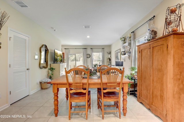 view of tiled dining room