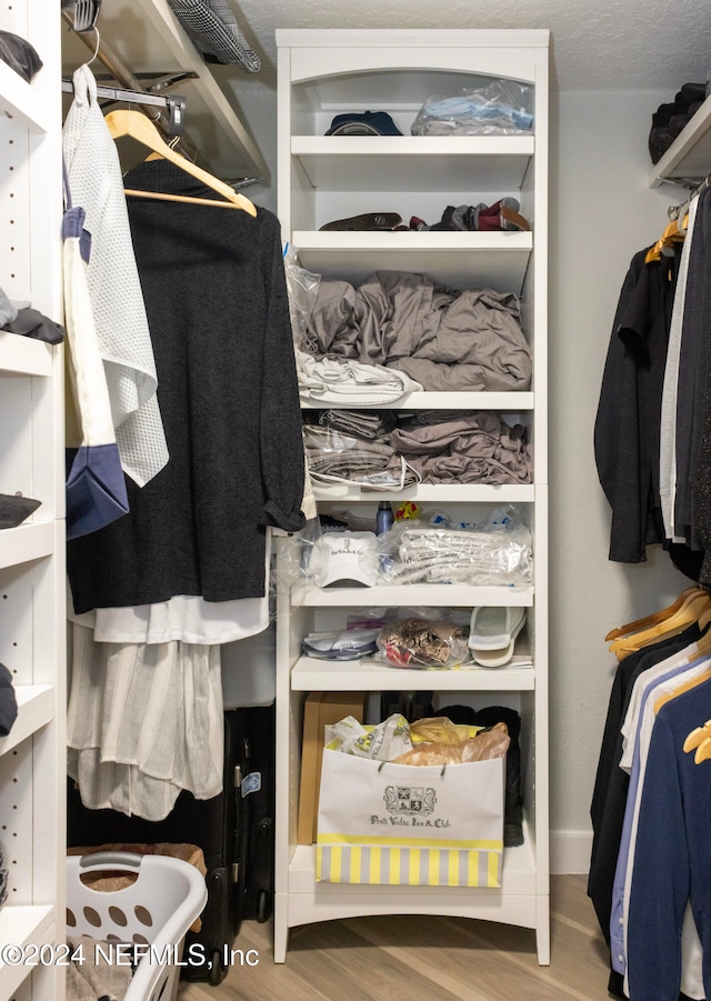 spacious closet with light wood-type flooring