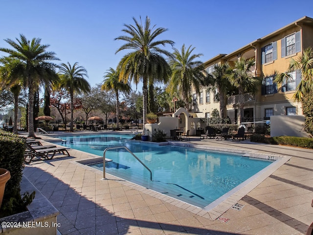 view of pool featuring a patio area