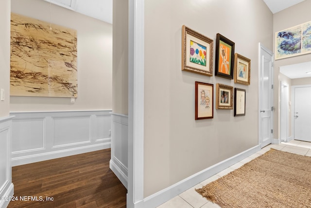 hall featuring hardwood / wood-style floors