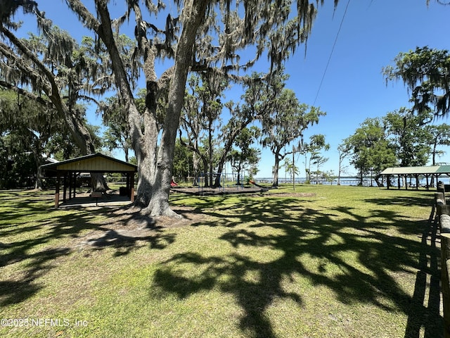 view of yard with a gazebo