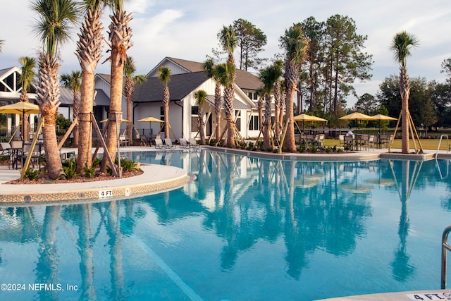 view of pool with a patio