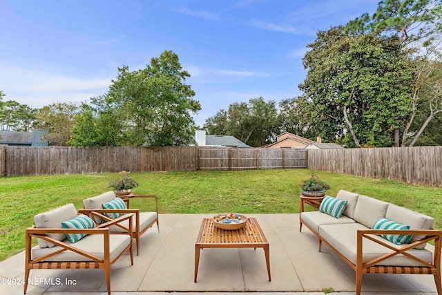 view of patio featuring outdoor lounge area