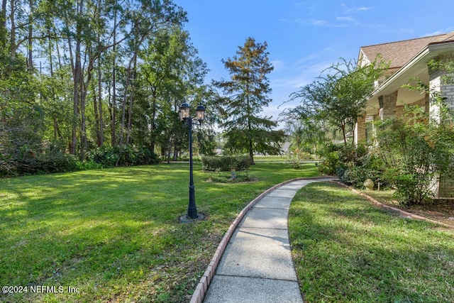 view of property's community featuring a yard