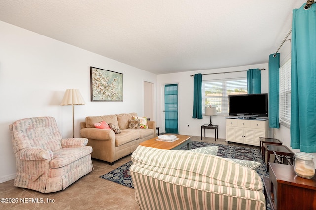 view of tiled living room