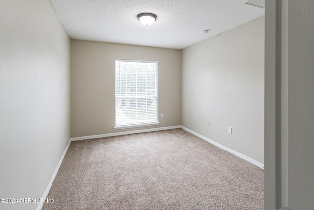 spare room with carpet flooring and a textured ceiling