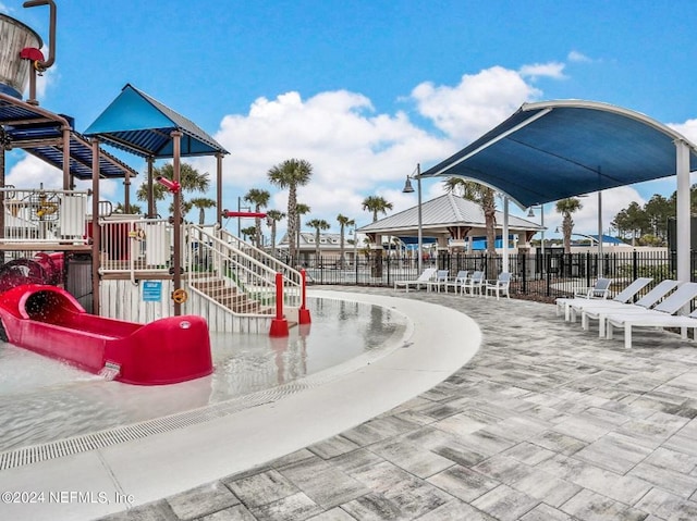 view of play area with a gazebo