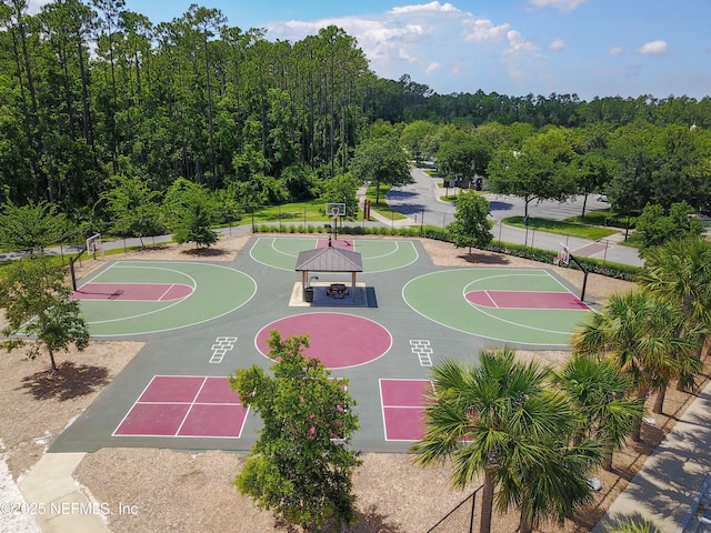 view of sport court with a gazebo