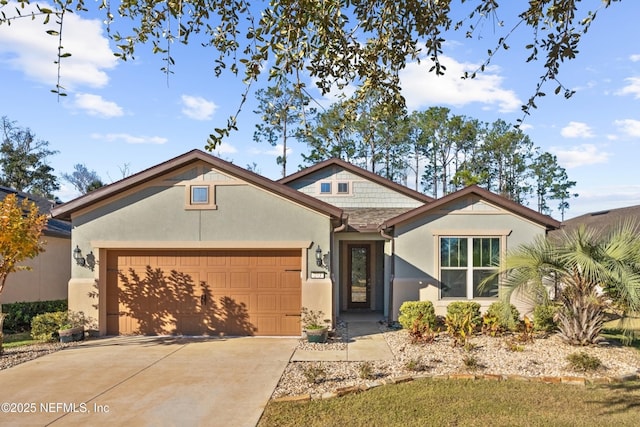 view of front of house with a garage