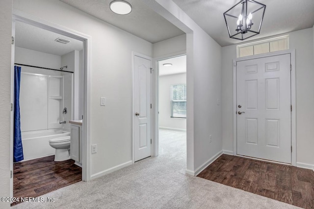 foyer entrance featuring wood-type flooring