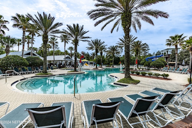 view of pool with a patio