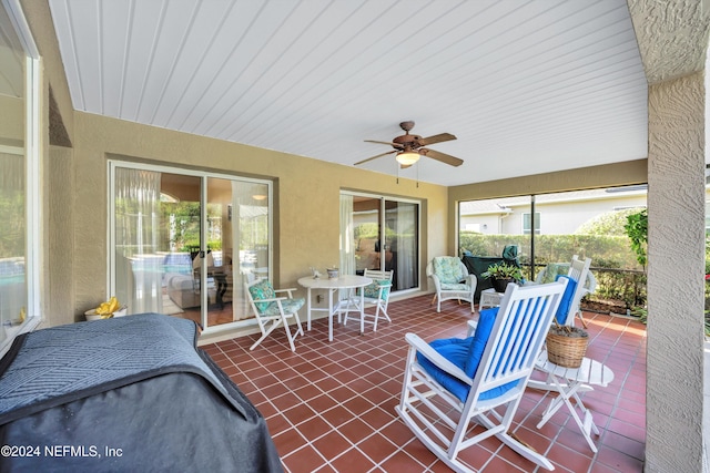 view of patio / terrace featuring ceiling fan