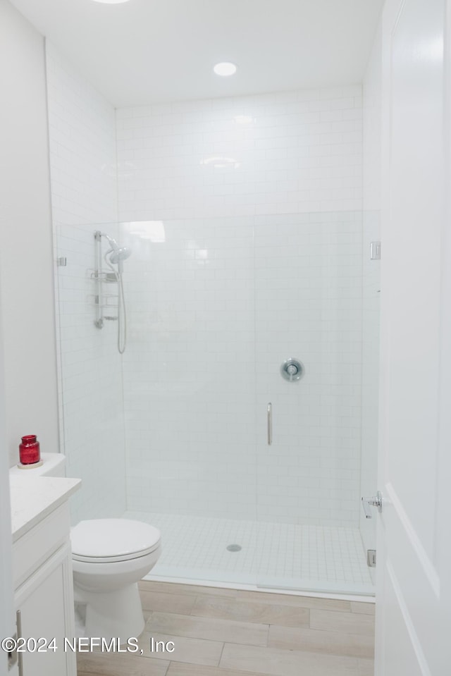95 Caribbean Pl, Saint Johns, FL 32259 - bathroom featuring recessed lighting, vanity, a stall shower, and toilet