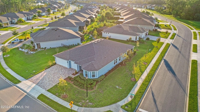 aerial view with a residential view