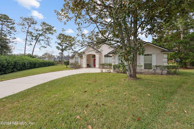 ranch-style house with a front yard