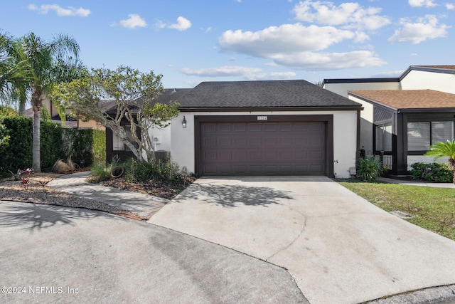 view of front facade with a garage