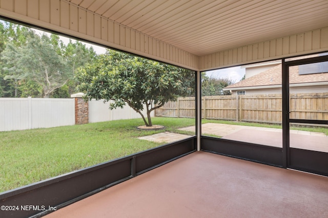 view of unfurnished sunroom