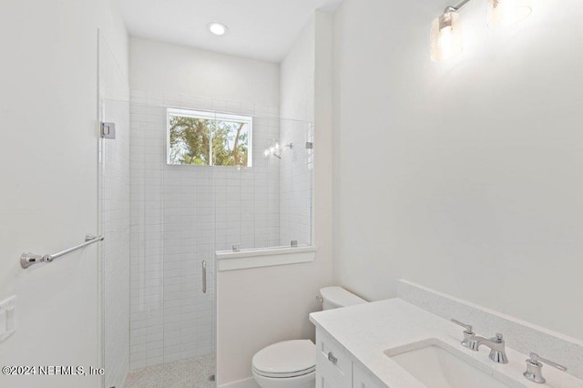 96613 Bay View Dr, Fernandina Beach, FL 32034 - full bath with toilet, a shower stall, and vanity