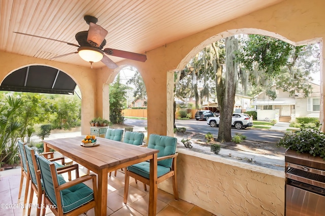 view of patio / terrace with ceiling fan