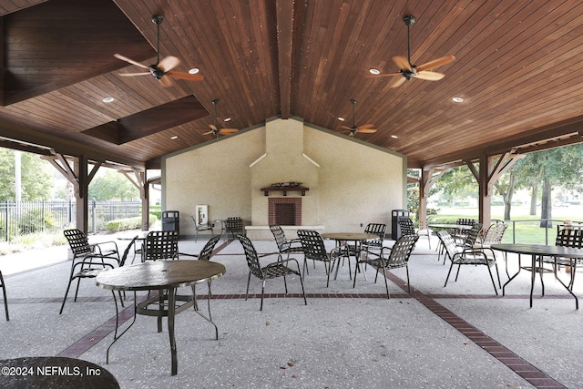 view of patio / terrace featuring ceiling fan