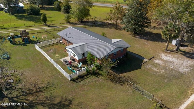 bird's eye view featuring a rural view