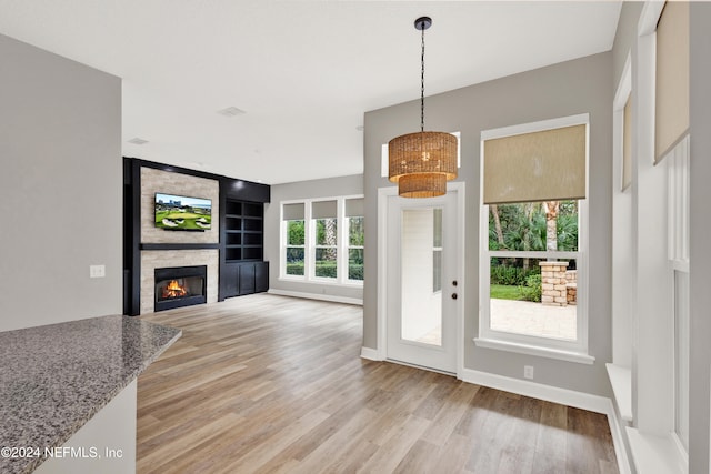 interior space featuring light wood-type flooring