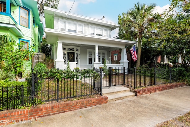 view of front of property with a porch