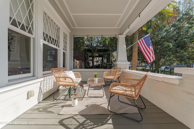 wooden deck with a porch