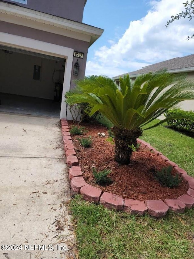 view of yard featuring driveway