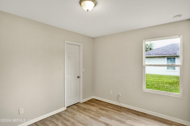 empty room featuring light hardwood / wood-style floors