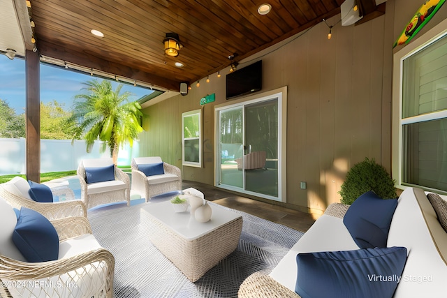 view of patio with an outdoor hangout area