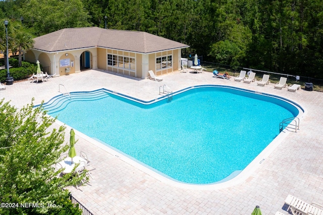 view of pool with a patio area