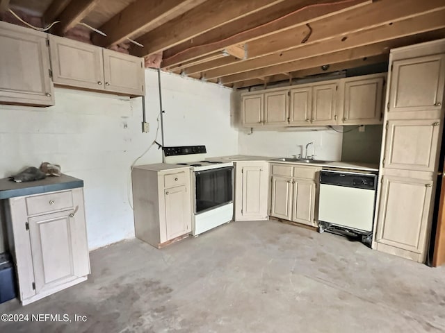 kitchen with white appliances and sink