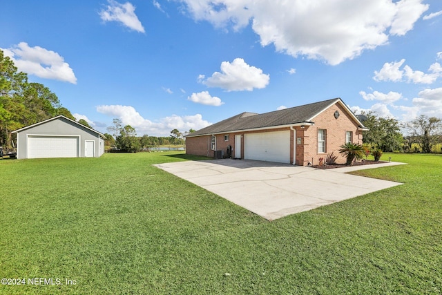 view of home's exterior featuring a lawn