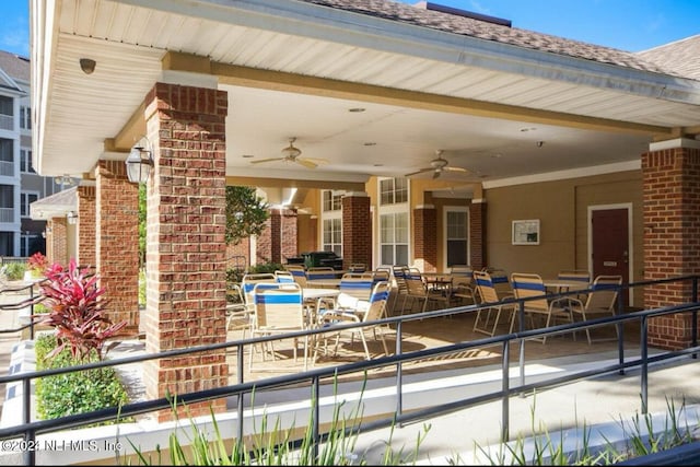 view of patio / terrace with ceiling fan