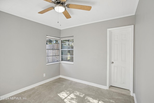 3730 Abby Ln, Jacksonville, FL 32207 - spare room featuring ceiling fan and ornamental molding