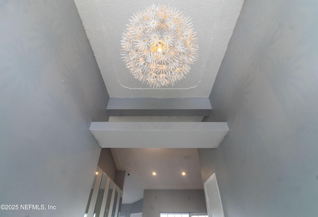 interior space with a notable chandelier